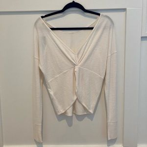 Abercrombie Cozy Off White Top w/ Back Detail
